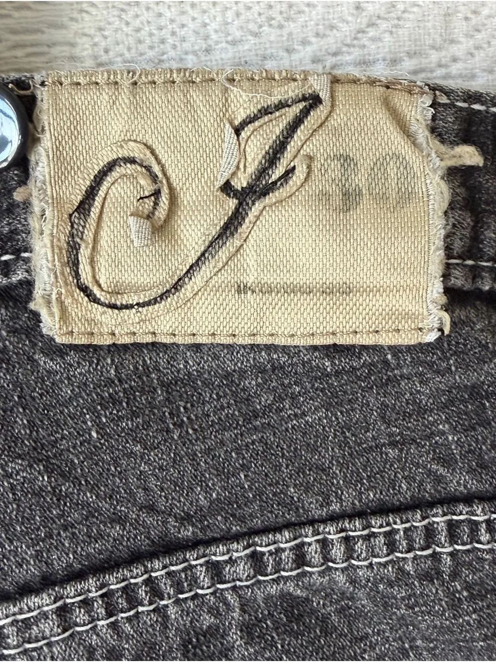Y2K Indigo 30 Men's Black Cotton Denim Shorts 34 Waist BAGGY